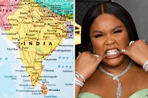 Map of India and Lizzo