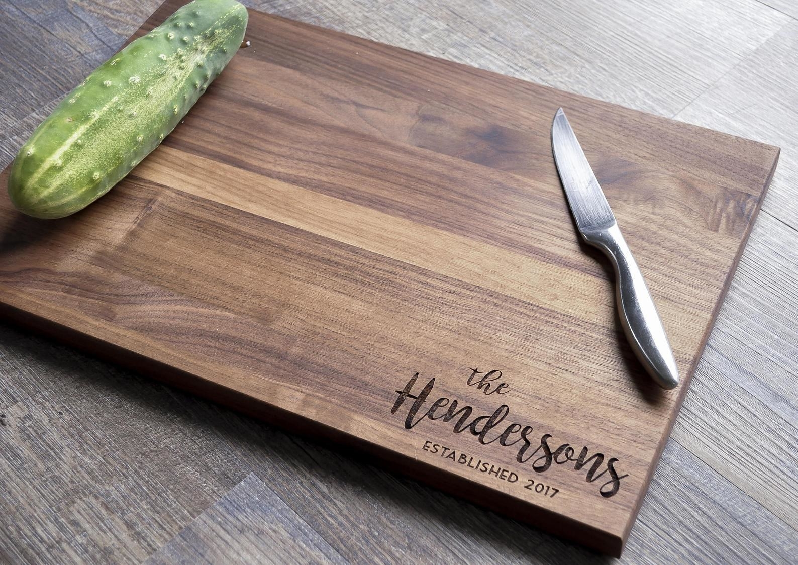 the engraved chopping board