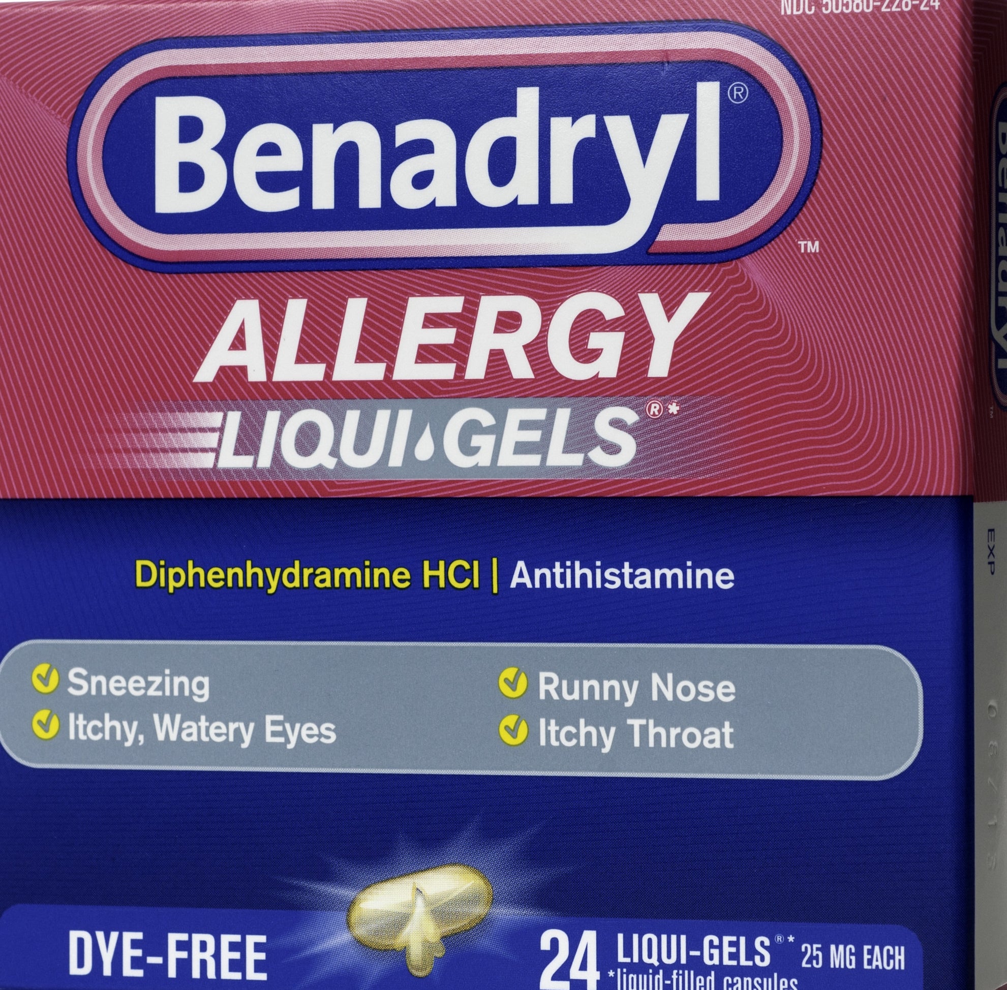 A Benadryl liquid gel pack