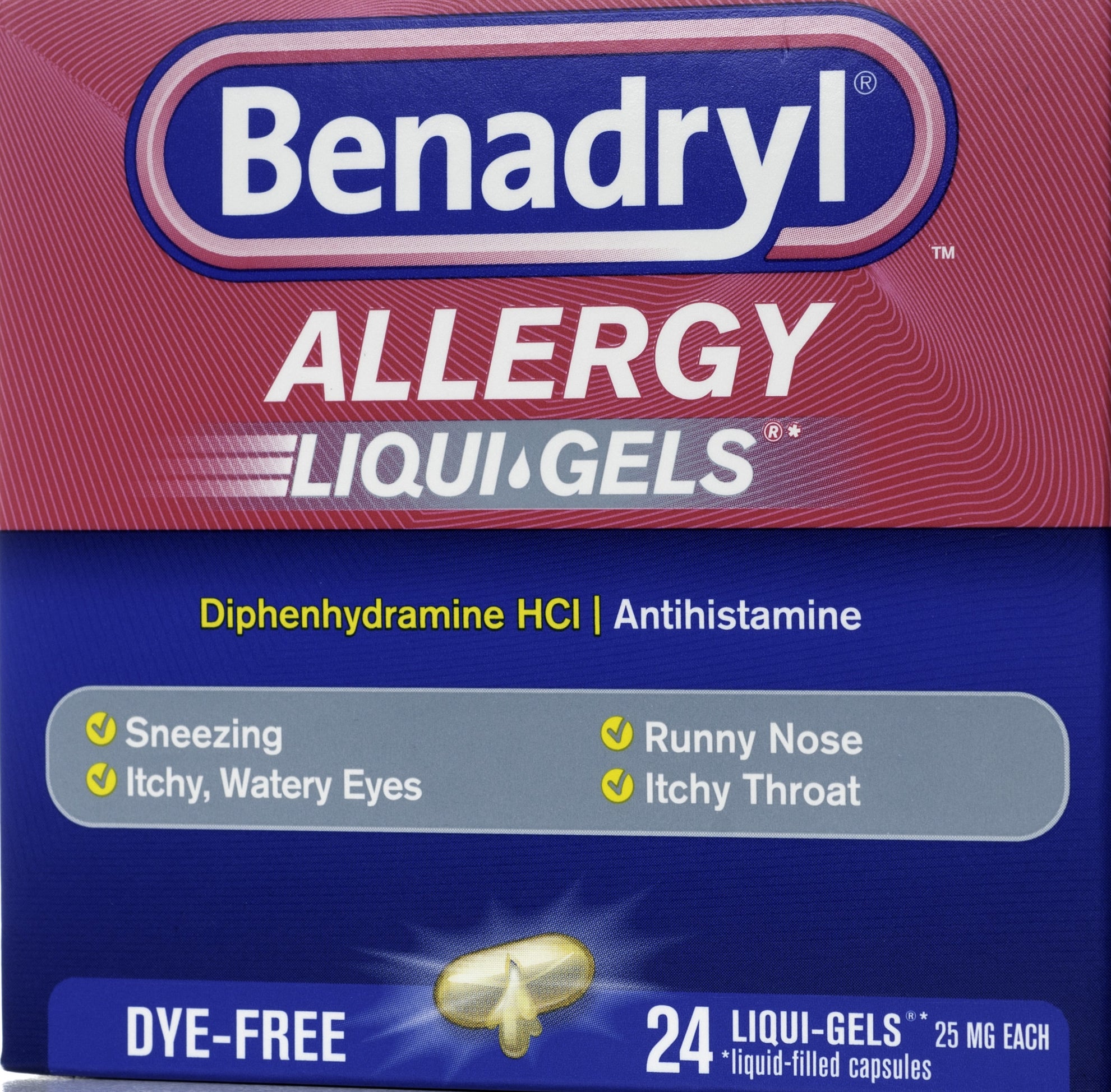 A Benadryl liquid gel pack