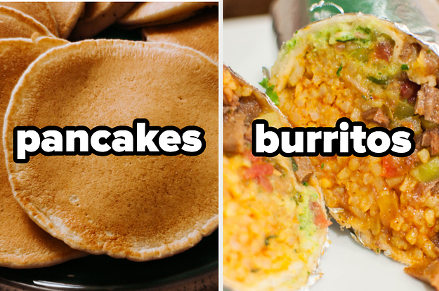 leftover pancakes and a leftover burrito