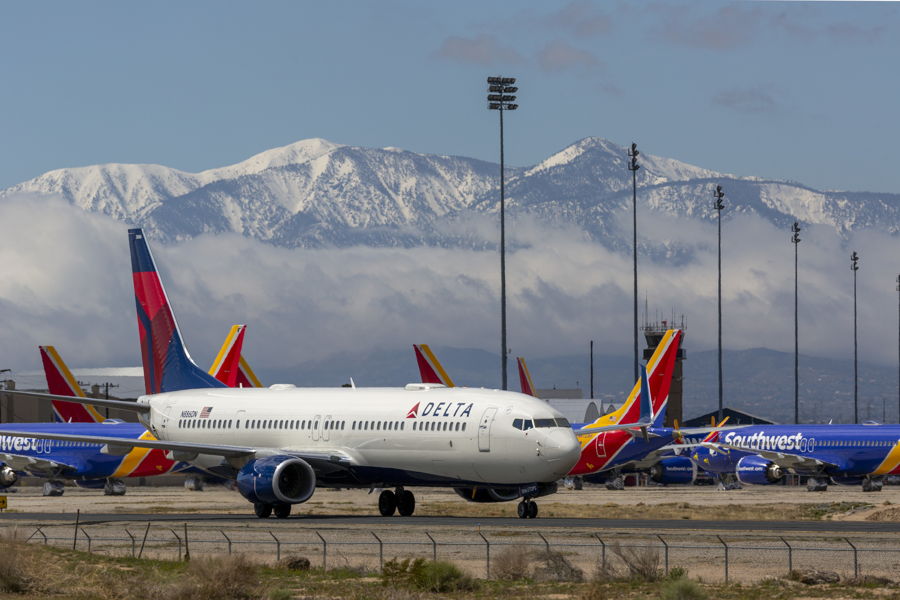 A Delta airlines plane on a runway