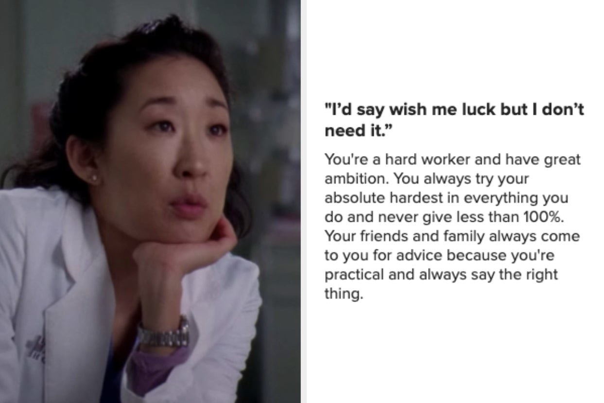 Cristina Yang from &quot;Grey&#x27;s Anatomy&quot; and one of the results from the quiz 