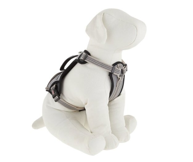 The reflective dog harness in gray