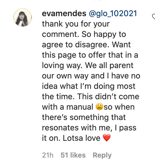 Mendes&#x27; reply to a comment on her Instagram