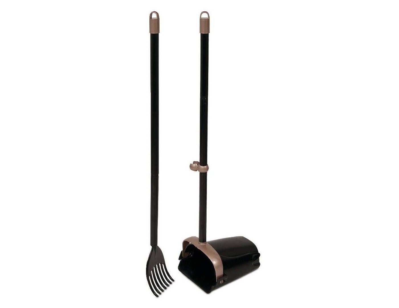 Black rake and bin