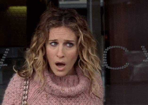 Carrie Bradshaw looking shocked