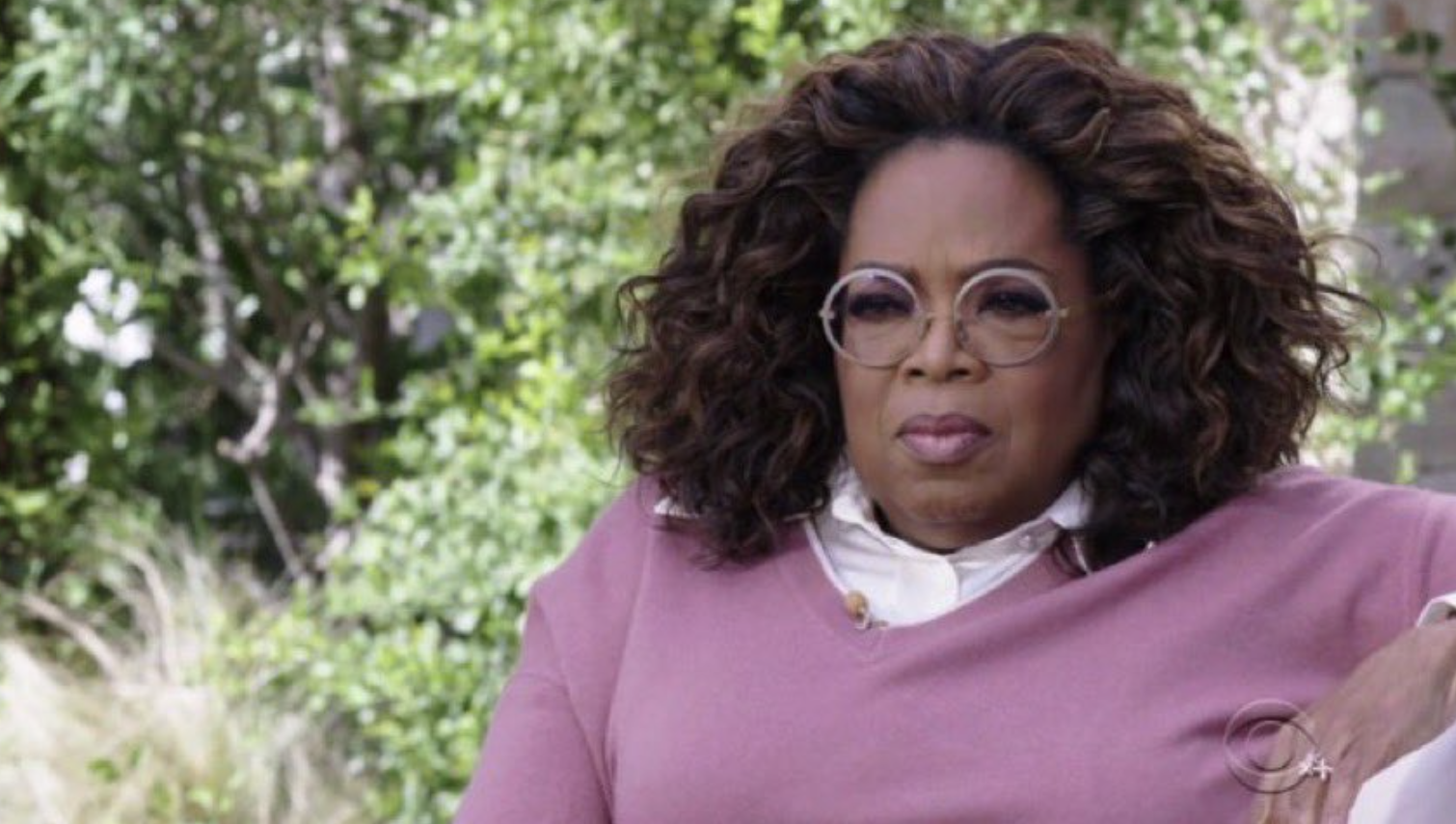 Oprah looking serious