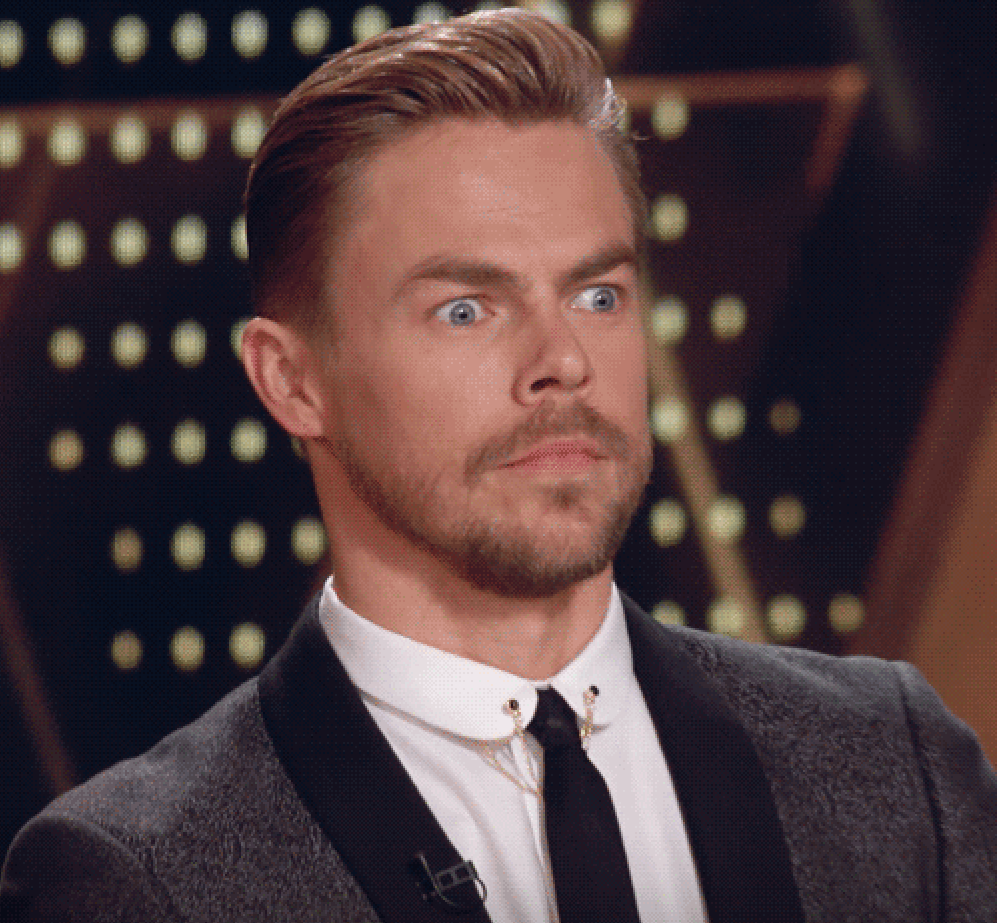 Wide-eyed Derek Hough