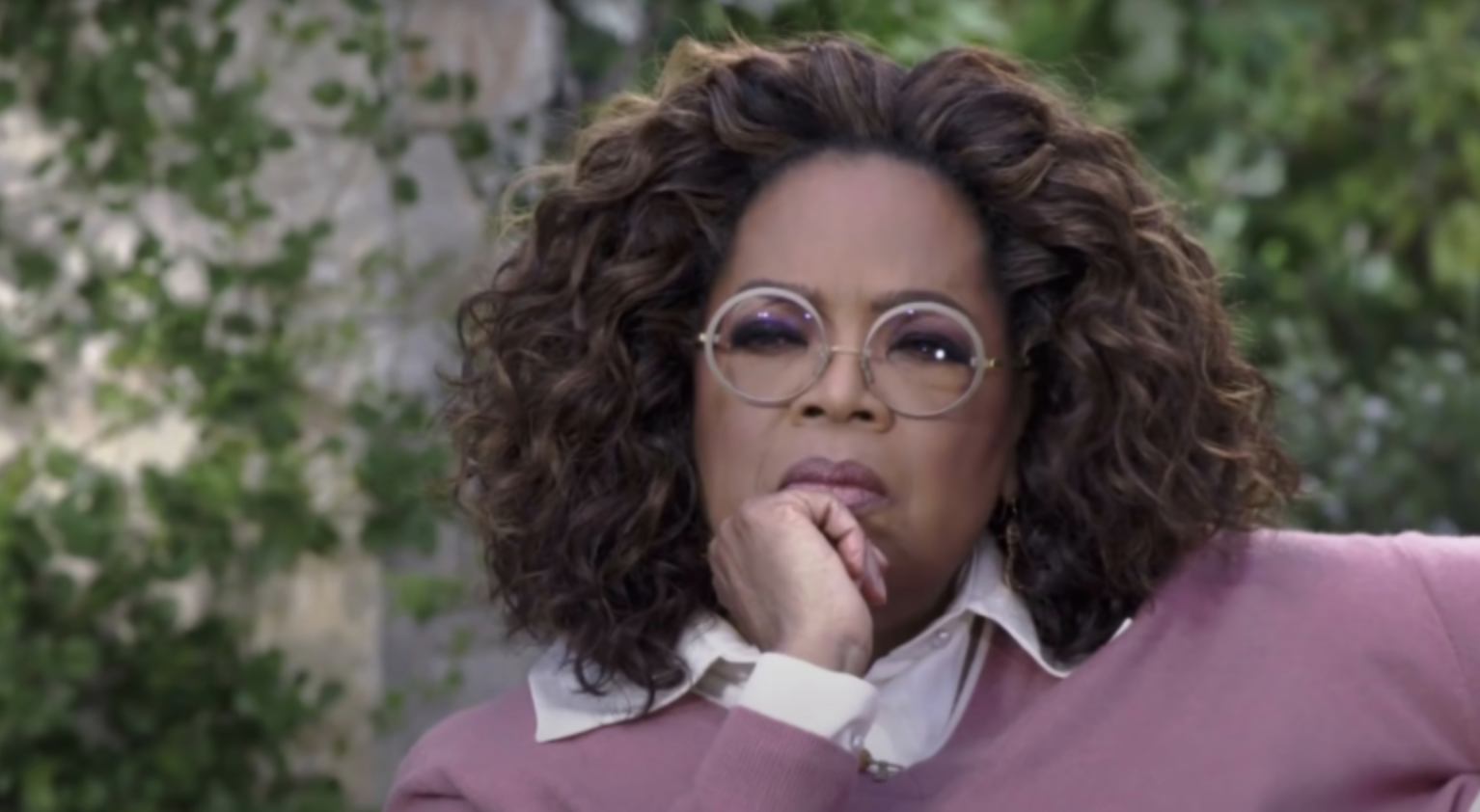 Oprah looking intently