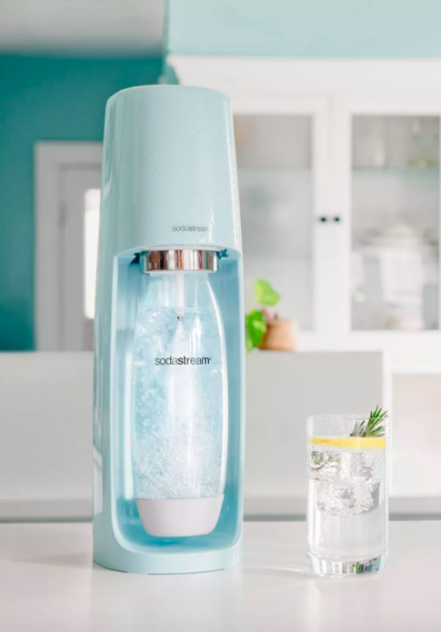 The SodaStream Fizzi Sparkling Water Maker in Icy Blue