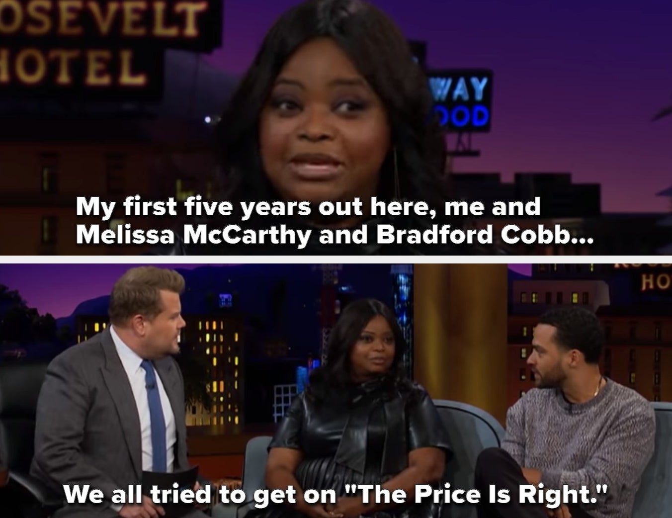 Octavia Spencer explaining how she and Melissa McCarthy tried to get on &quot;The Price Is Right&quot; on &quot;The Late Late Show With James Corden&quot;