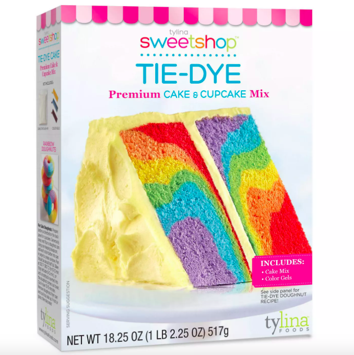 The box of Sweetshop Tie-Dye mix