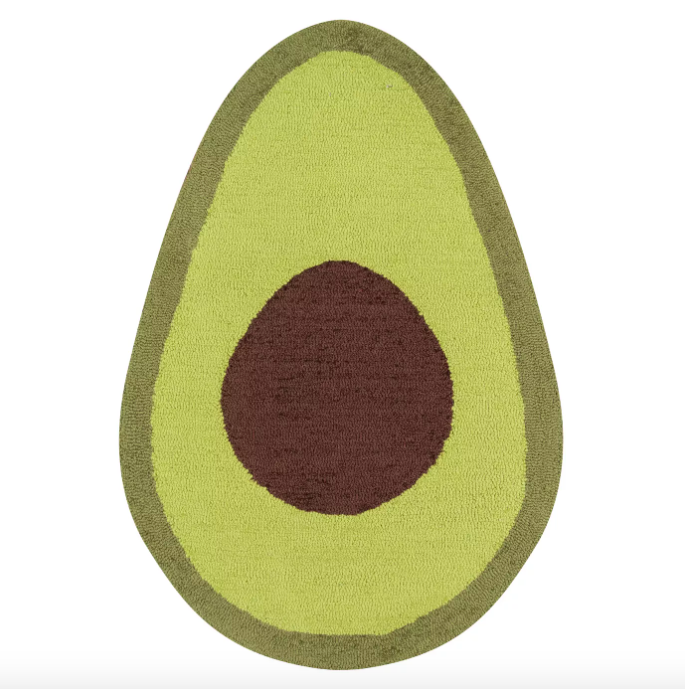 The avocado shaped floor mat