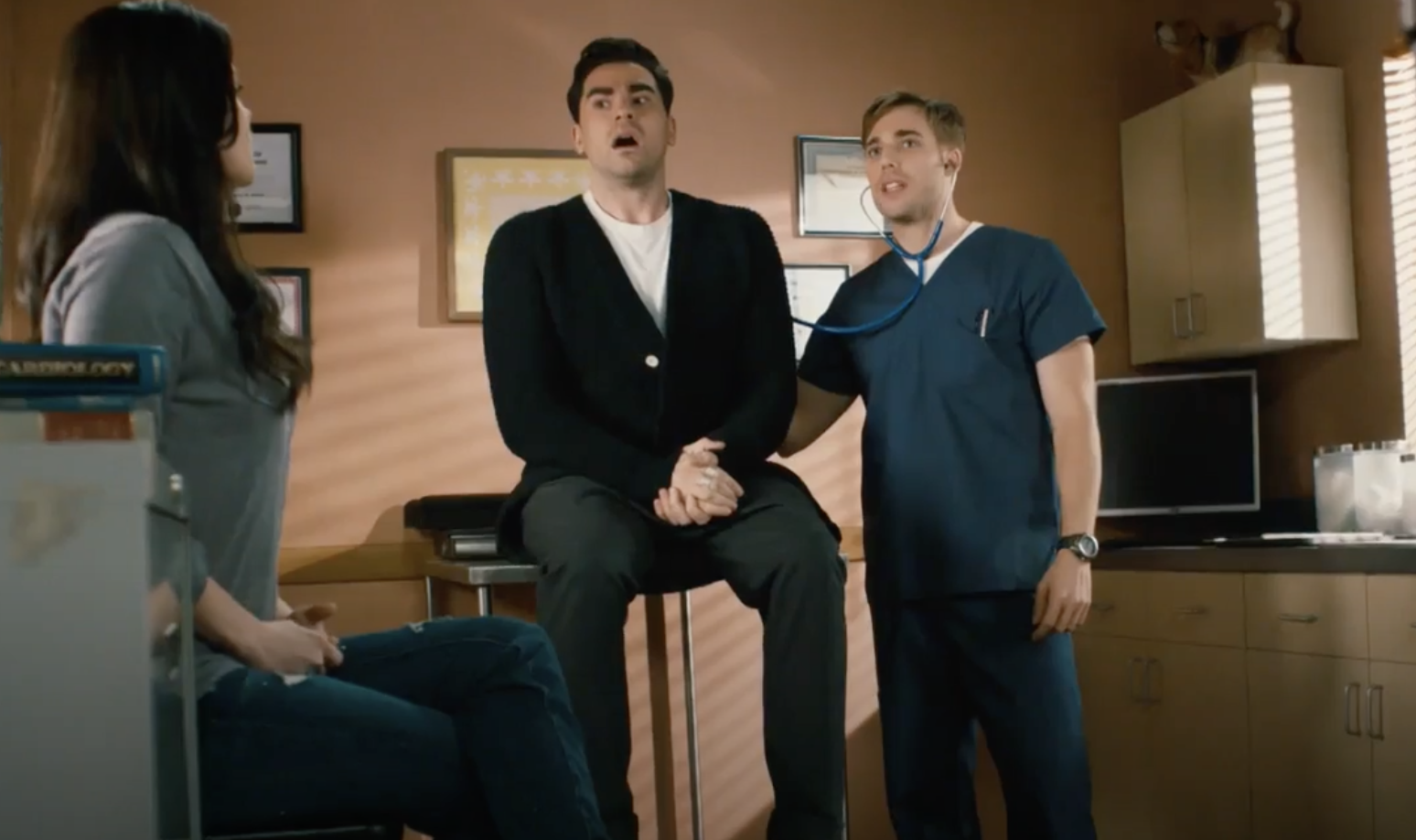 Dustin and Dan in a doctor&#x27;s office scene