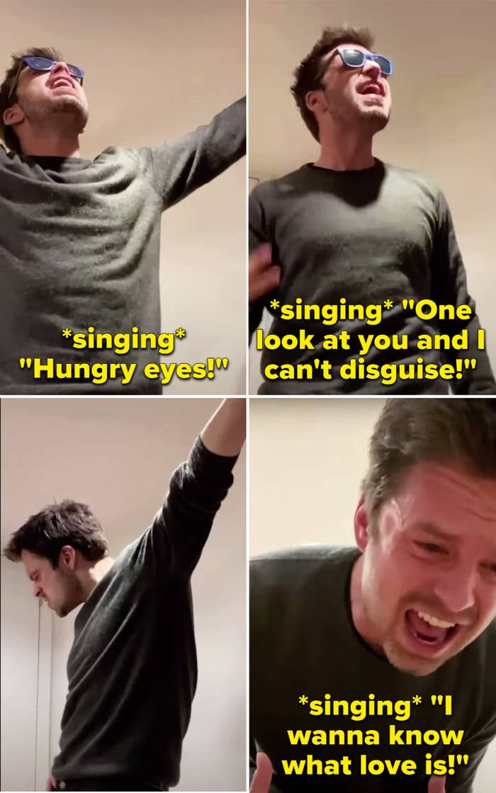 Sebastian singing &quot;Hungry Eyes&quot;