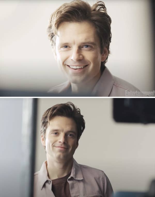 Sebastian smiling while taking photos