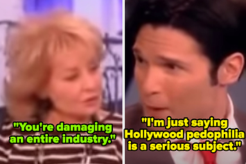 Barbara Walters telling Corey Feldman he's "damaging an entire industry" when he revealed he was a victim of pedophilia in Hollywood