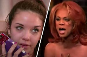 Alexis Neiers on the phone and Tyra Banks yelling
