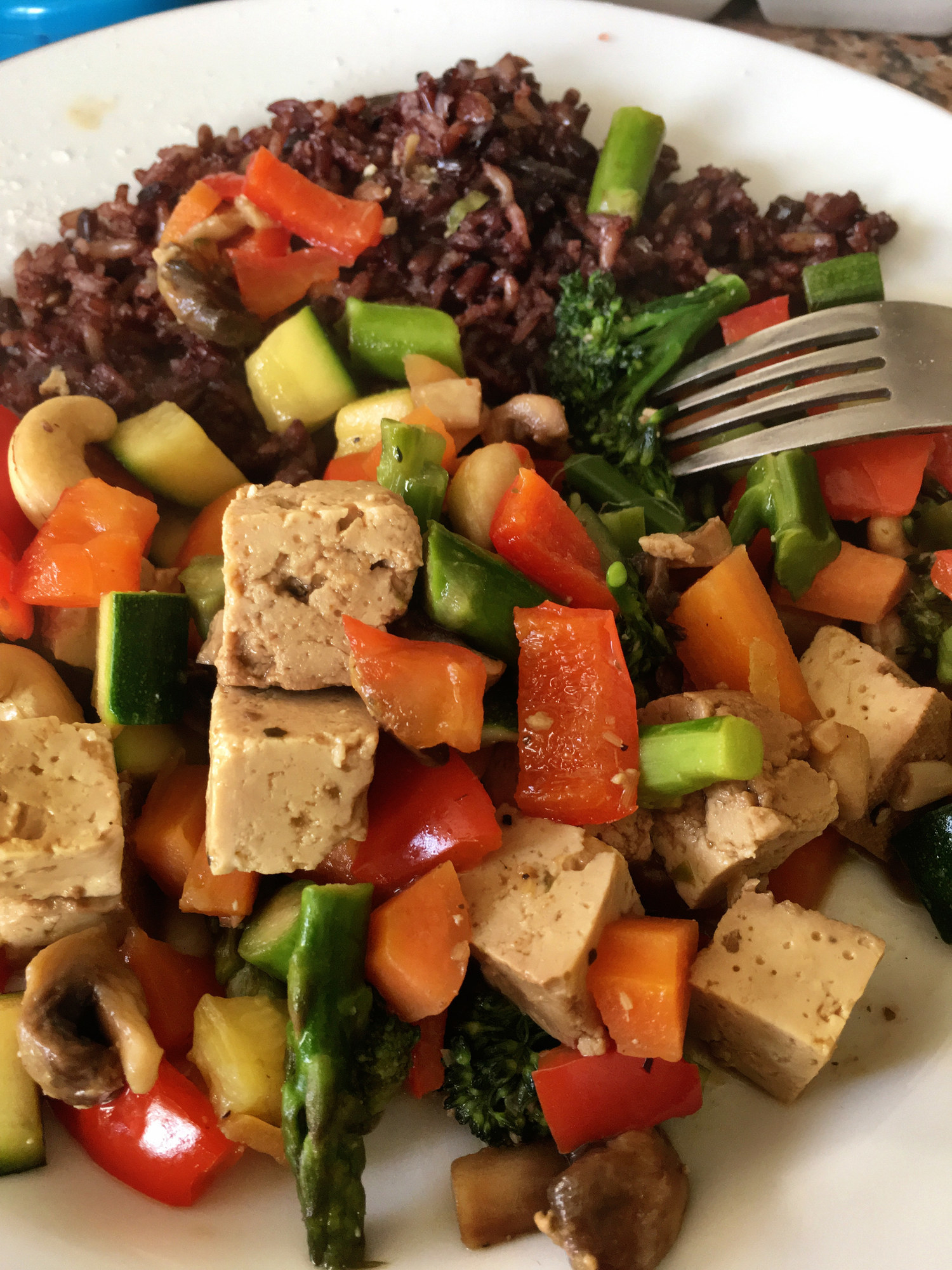 Tofu stir-fry with vegetables.