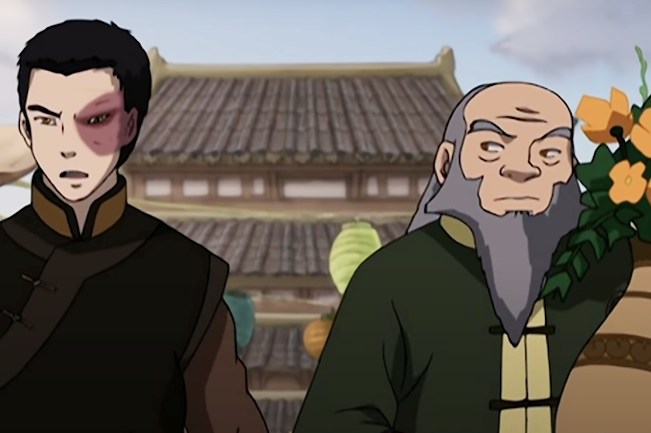 Zuko being grumpy and Iroh imparting some wisdom to change his nephew&#x27;s perspective