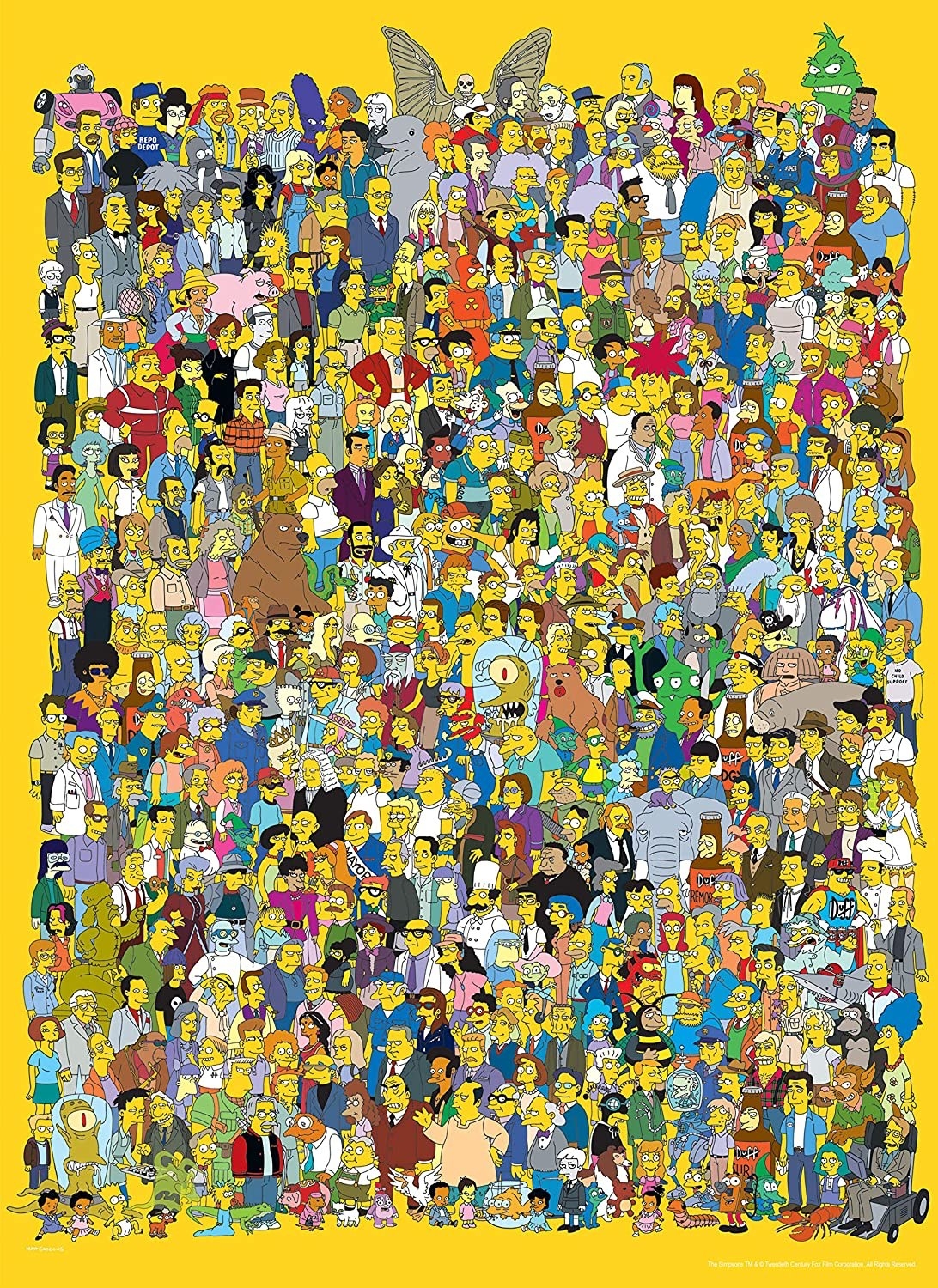 a puzzle with hundreds of characters from the simpsons 
