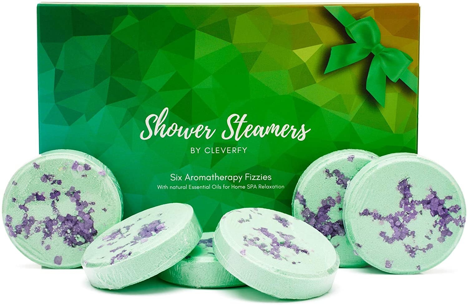 the disc-shaped shower steamers and the gift box