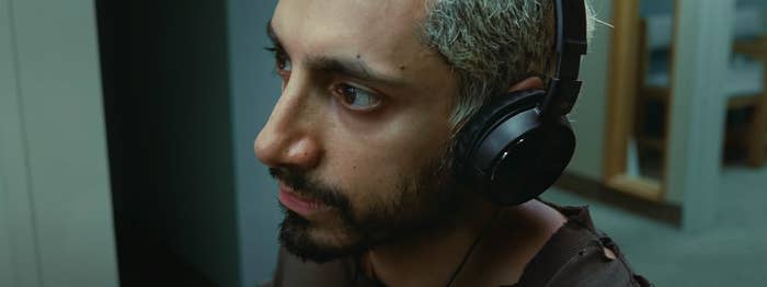 Riz Ahmed wearing headphones in &quot;Sound of Metal&quot;