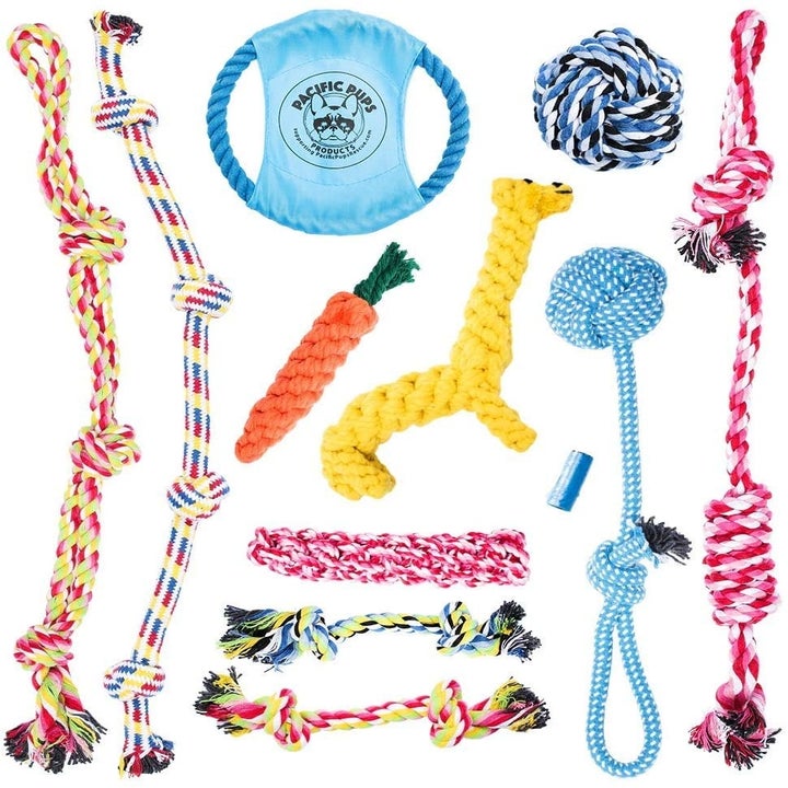 an array of rope toys