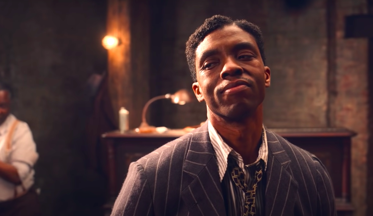 Chadwick Boseman smiling angrily in &quot;Ma Rainey&#x27;s Black Bottom&quot;