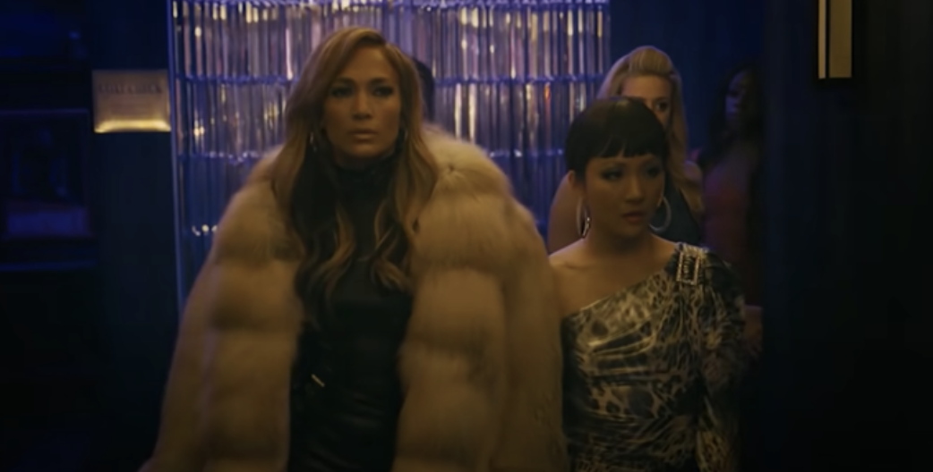 Jennifer Lopez wearing a fur coat in &quot;Hustlers&quot;