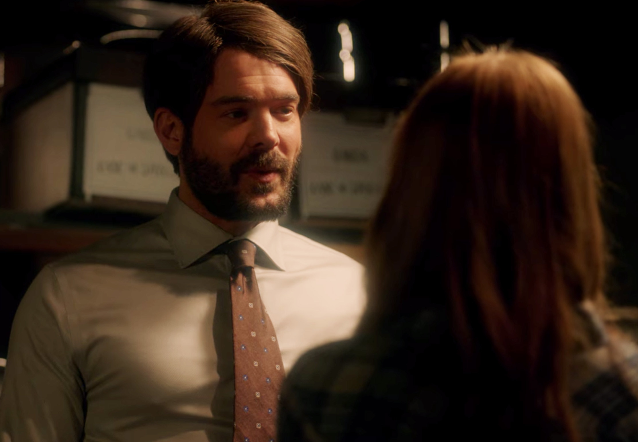 Charlie Weber in an obvious wig