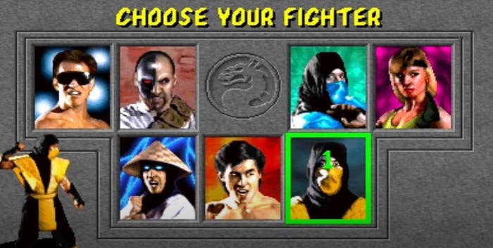 Mortal Kombat fighter selection screen