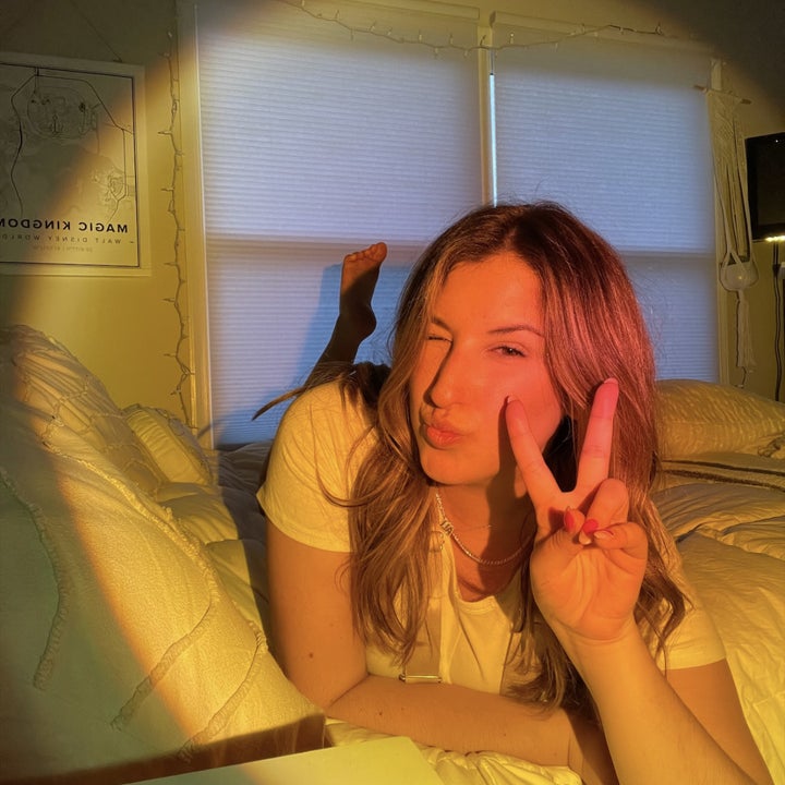 Picture of Ali with the lamp shining on her