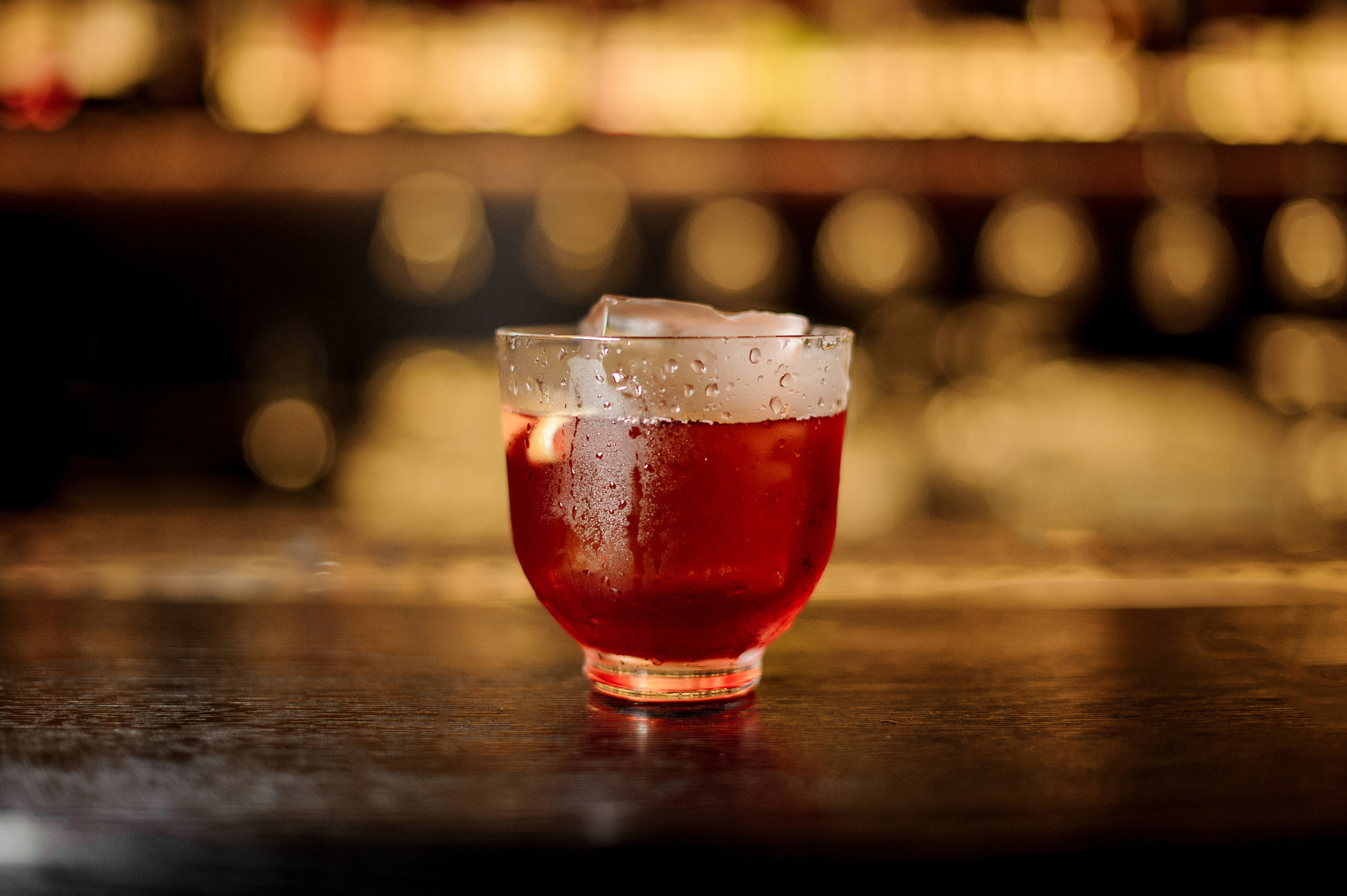 A Vieux Carre on a bar counter.