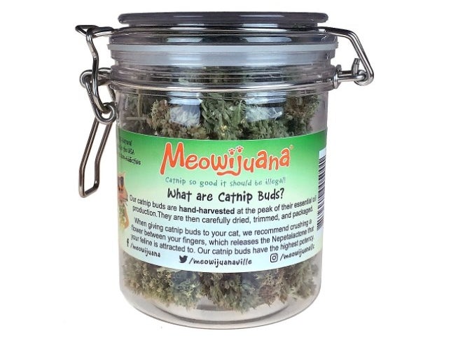 The jar of Meowijuana catnip