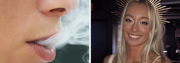A girl smoking and Megan from the story