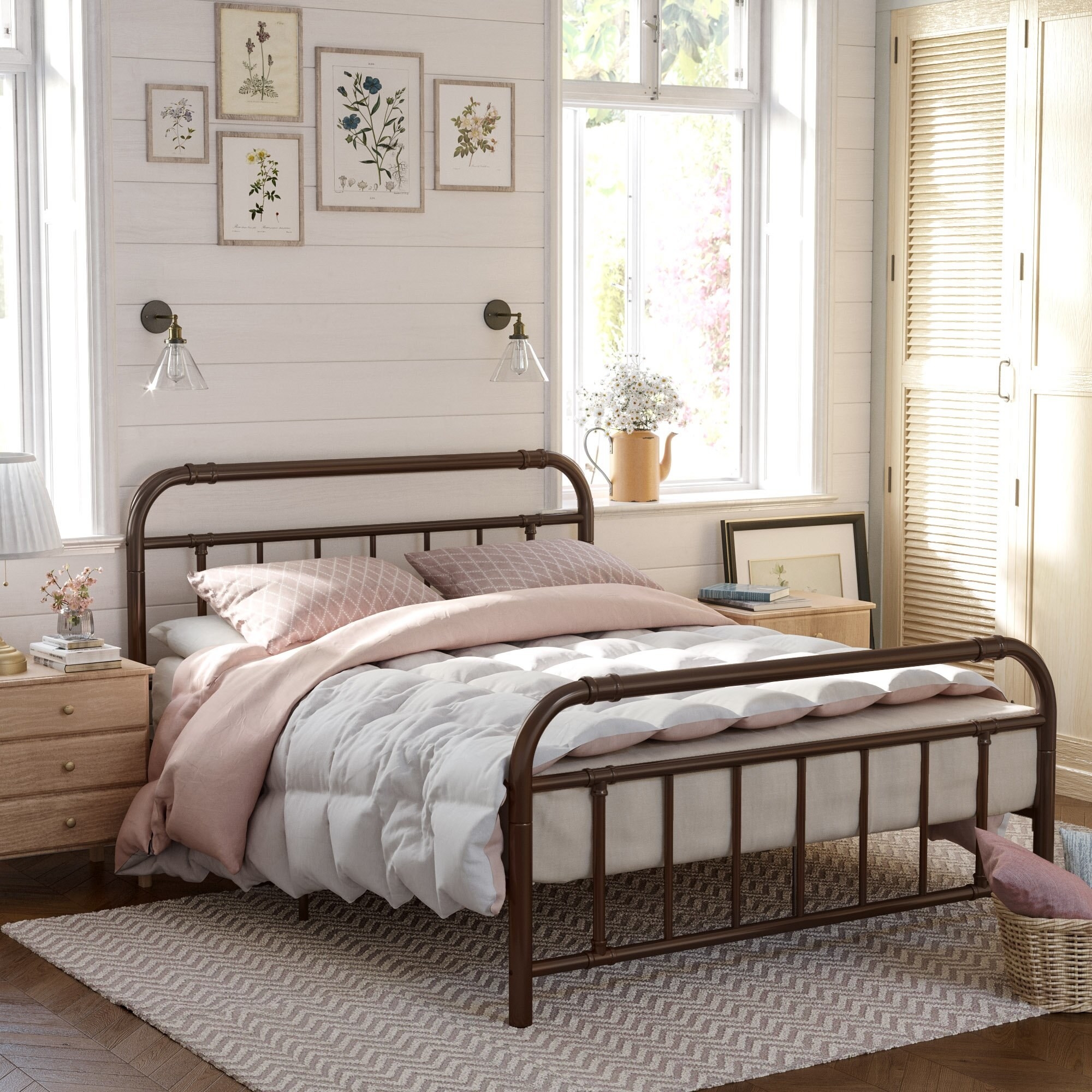 WH01 3FT, White Tuff Concepts Bedroom Modern Design Single Metal Bed Frame for Adult Children