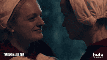 GIF of June saying &quot;You&#x27;re getting out of Gilead&quot; 