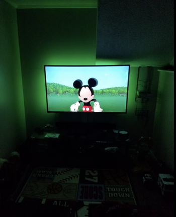 Same television with green backlight 