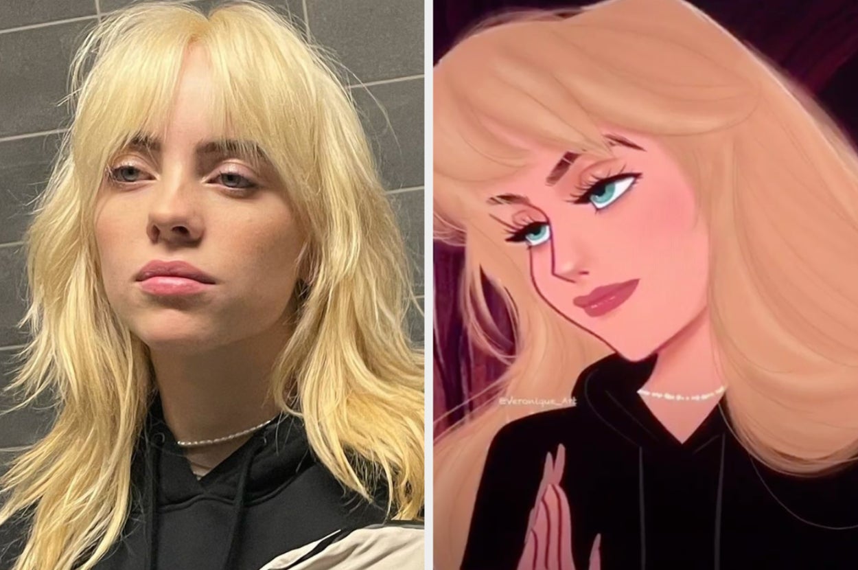 billie eilish and billie eilish as princess aurora