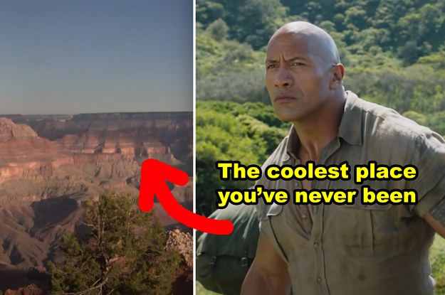 Side-by-side of the Grand Canyon and The Rock in the jungle