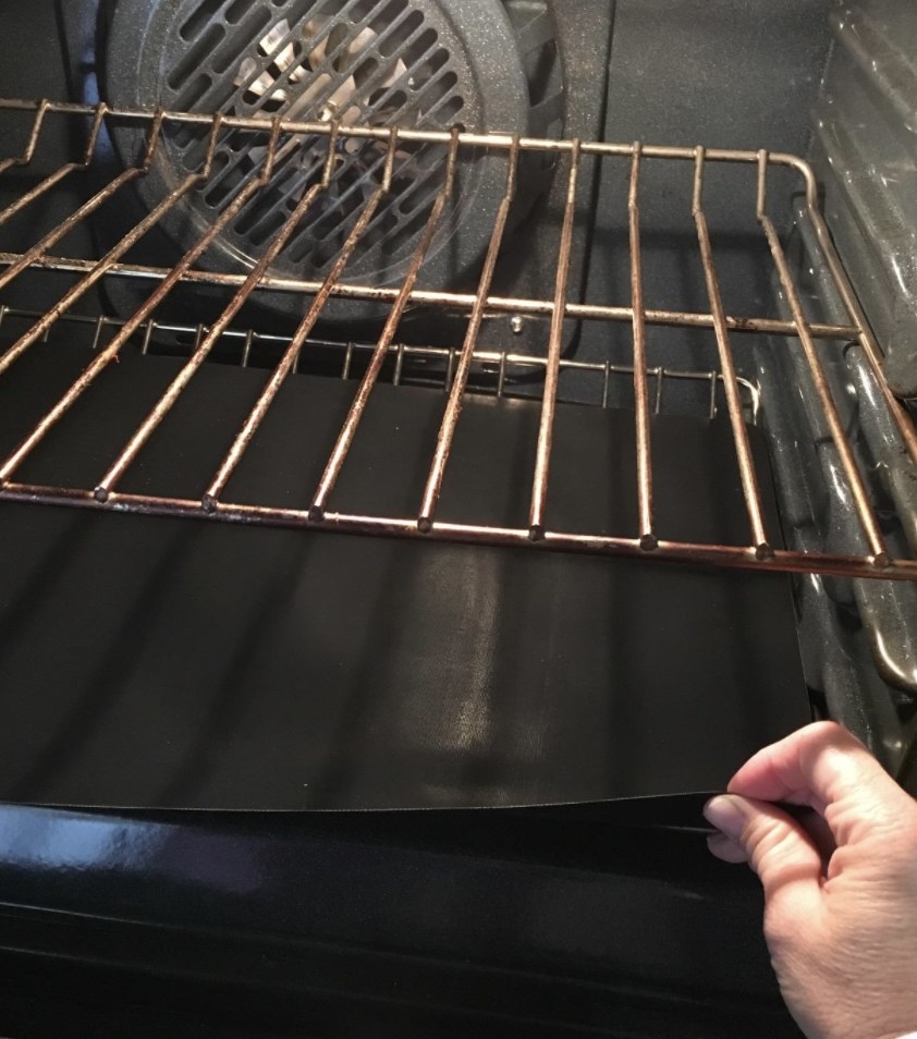 The oven liner in an oven