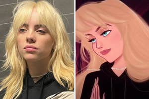 billie eilish and billie eilish as princess aurora