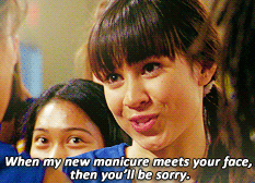 Manny: "When my new manicure meets your face then you'll be sorry"