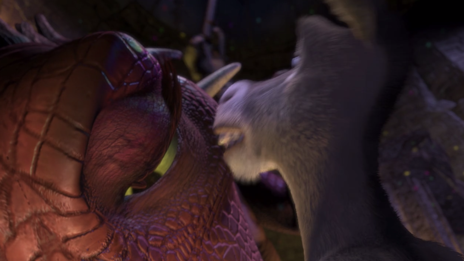 shrek donkey and dragon kiss