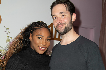 Alexis and Serena smile while posing together at an event