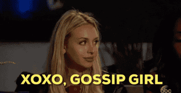 Corrine saying &quot;XOXO, Gossip Girl&quot; after getting the date rose 