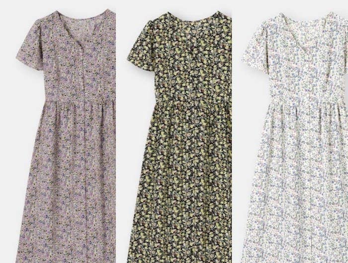 レトロな花柄にときめく Guの 2490円ワンピース は後ろ姿までかわいいんです