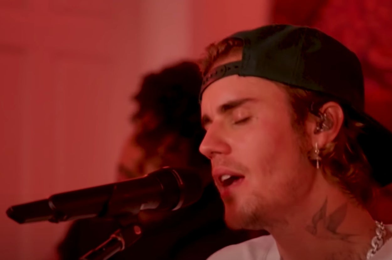 Bieber performing